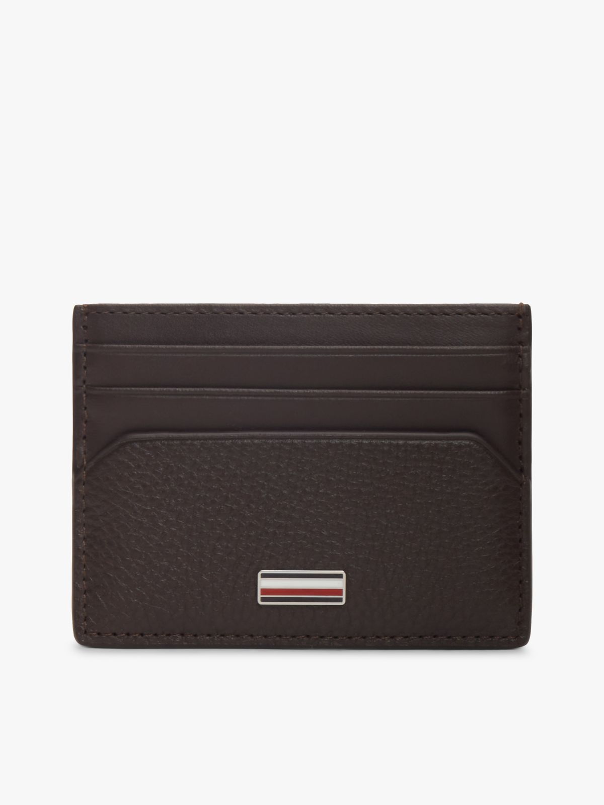 Leather Signature Plaque Card Holder — Brown