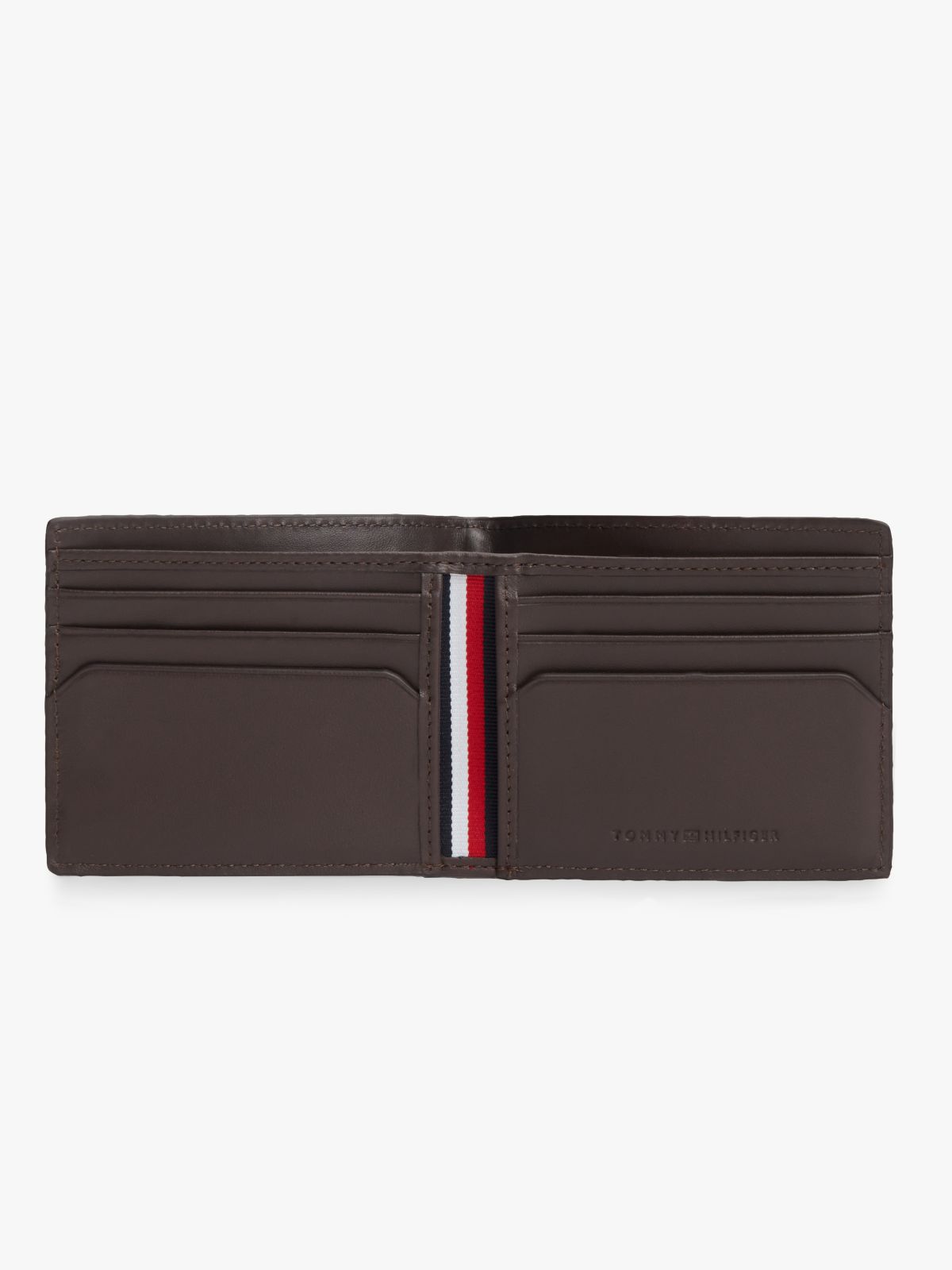 Leather Signature Plaque Bifold Wallet — Brown