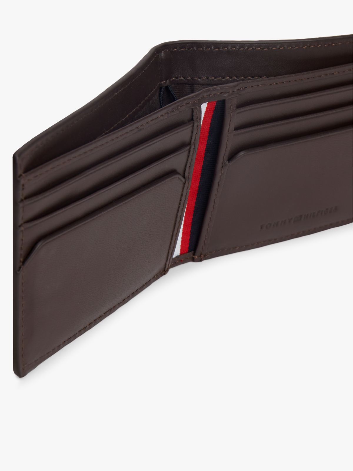 Leather Signature Plaque Bifold Wallet — Brown