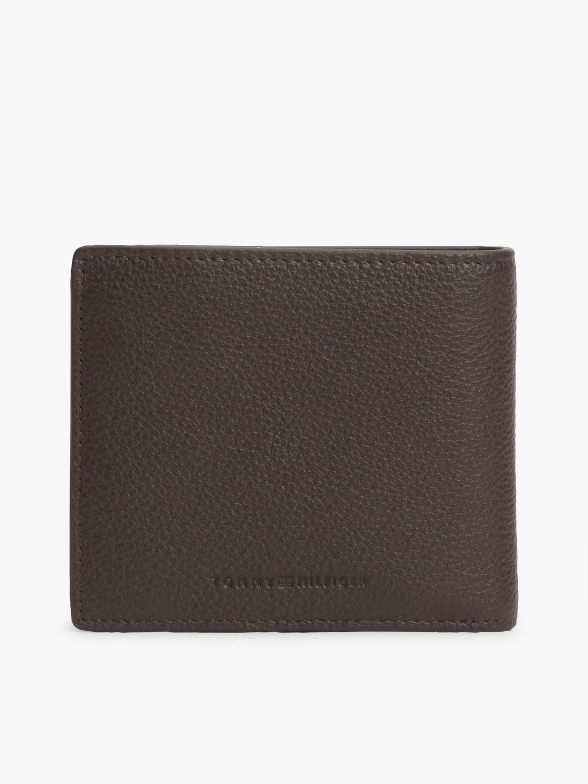 Credit Card And Coin Leather Bifold Wallet — Brown