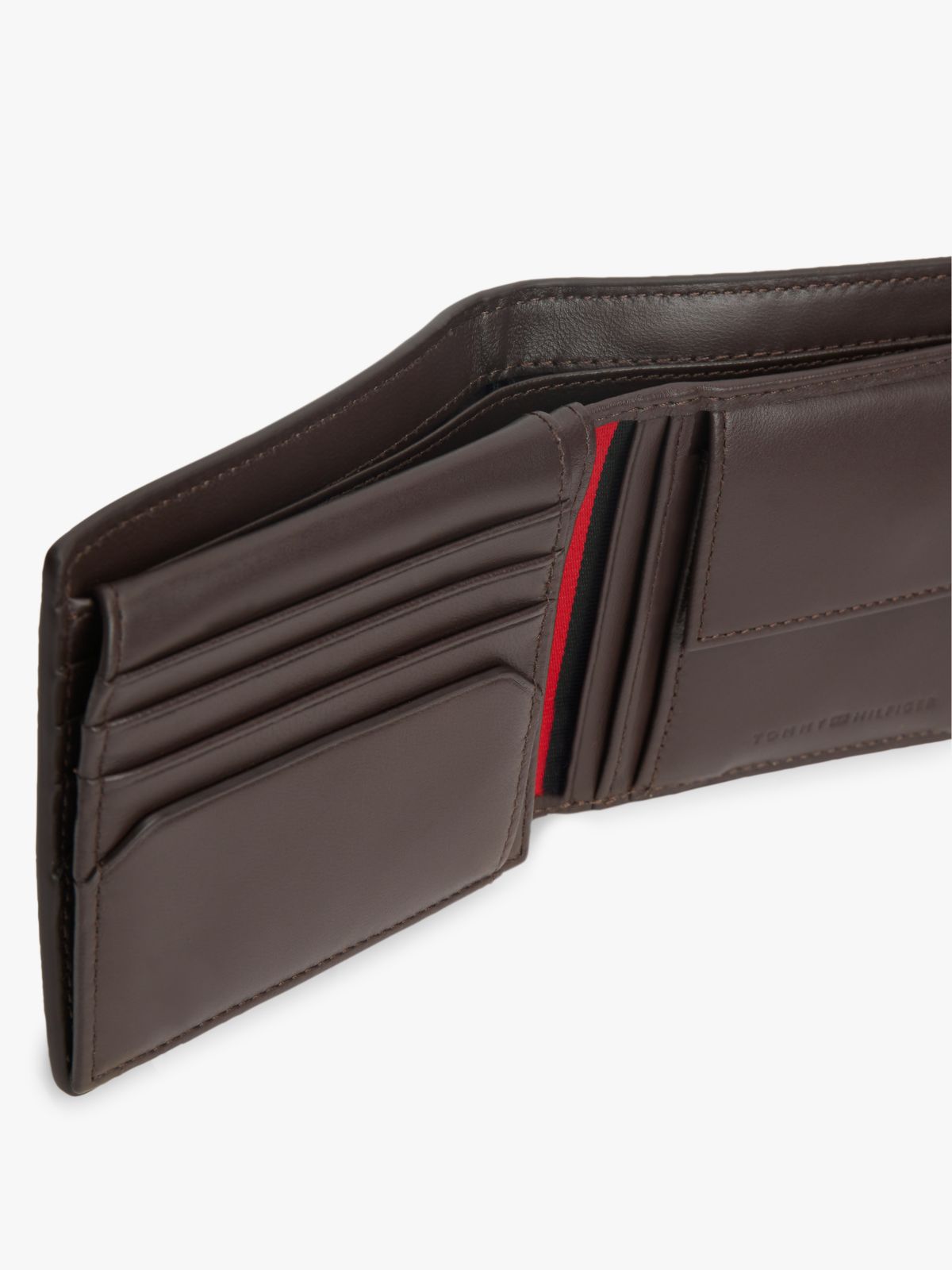 Credit Card And Coin Leather Bifold Wallet — Brown