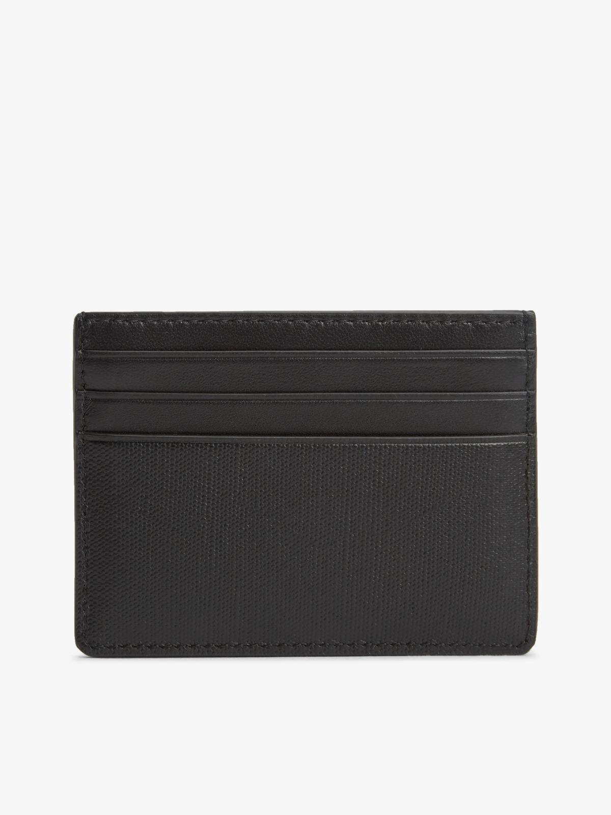 Leather Caviar Grain Card Holder — Black