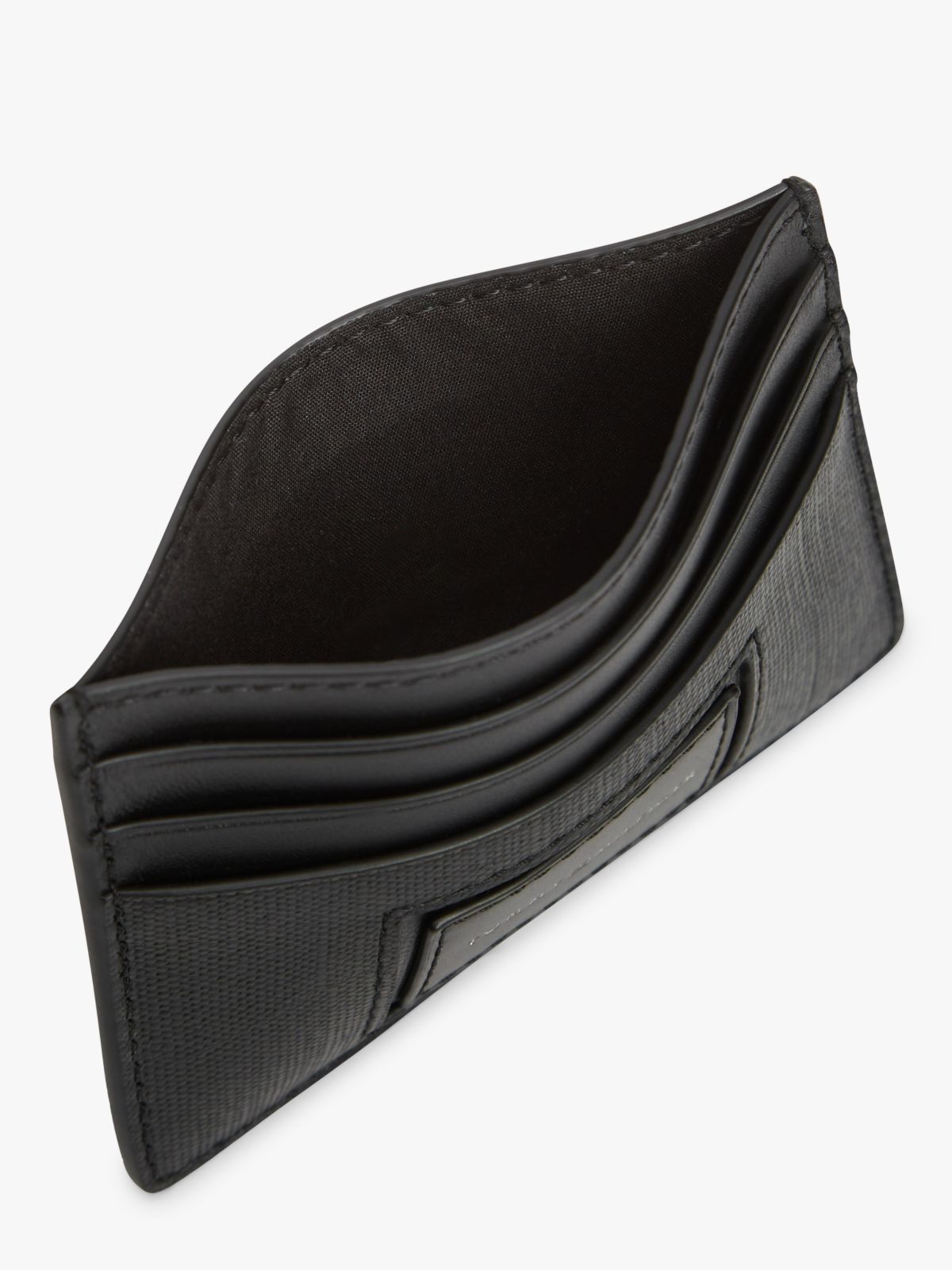 Leather Caviar Grain Card Holder — Black