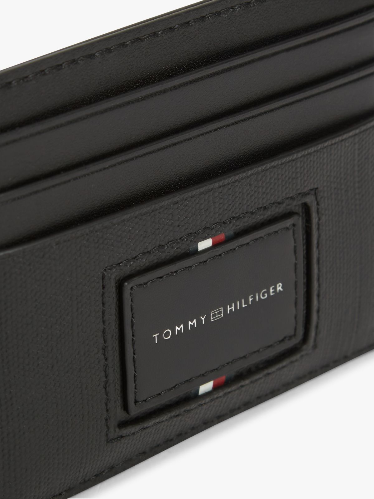 Leather Caviar Grain Card Holder — Black