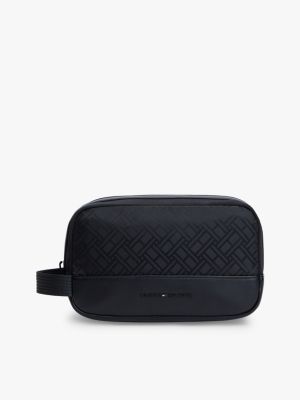 trousse de toilette à motif drapeau jacquard black pour hommes tommy hilfiger