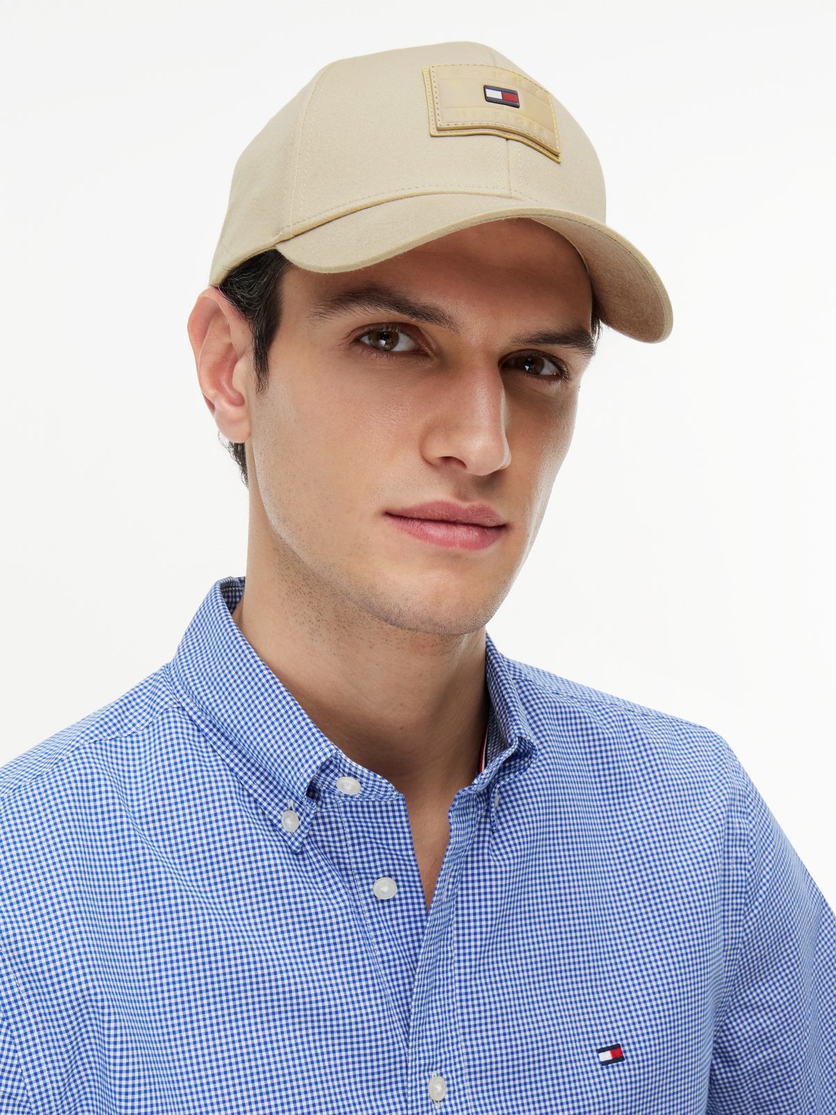 Hilfiger Flag Patch Gabardine Baseball Cap — Beige