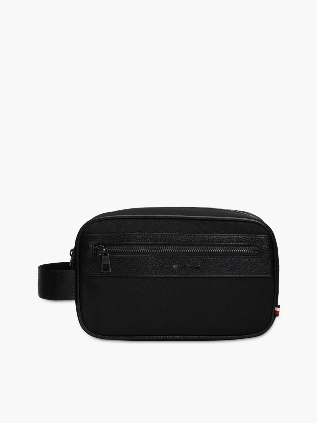 Water Resistant Zip Washbag — Black