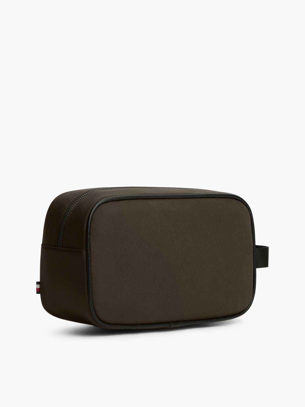 Water Resistant Zip Washbag — Brown