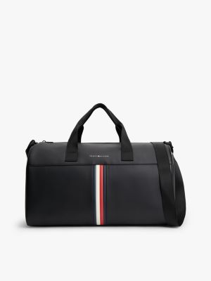 black metallic logo signature tape duffel bag for men tommy hilfiger