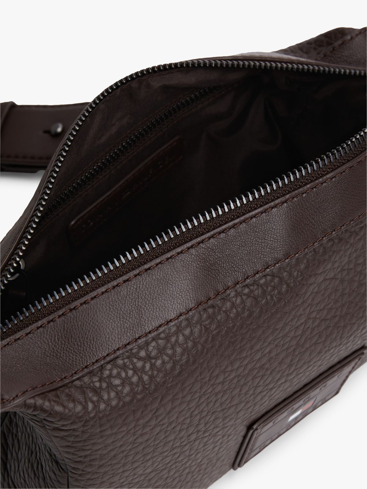 Logo Leather Crossbody Camera Bag — Brown