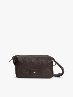 petit sac bandoulière en cuir à logo brown pour hommes tommy hilfiger