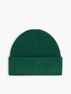 Pure Wool Chunky Rib-Knit Beanie — Green 2