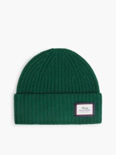 Pure Wool Chunky Rib-Knit Beanie — Green 1