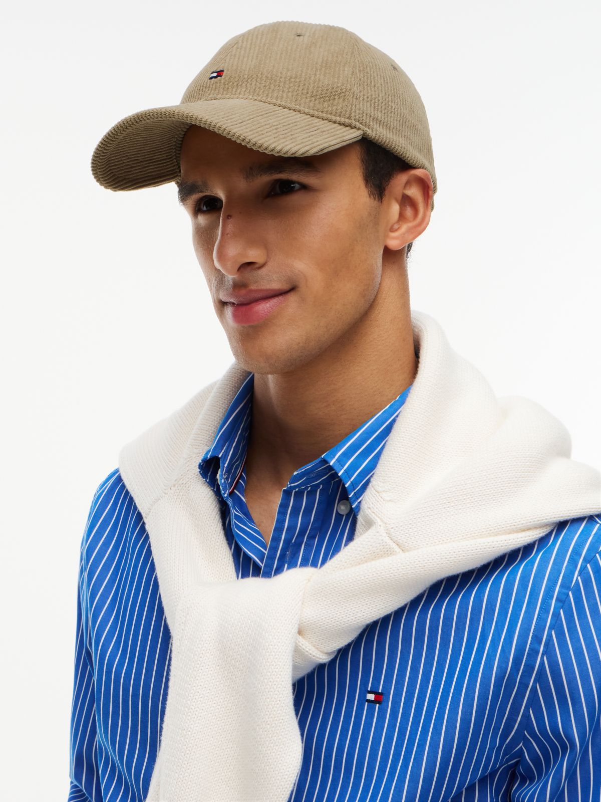 Hilfiger Flag Corduroy Baseball Cap — Beige