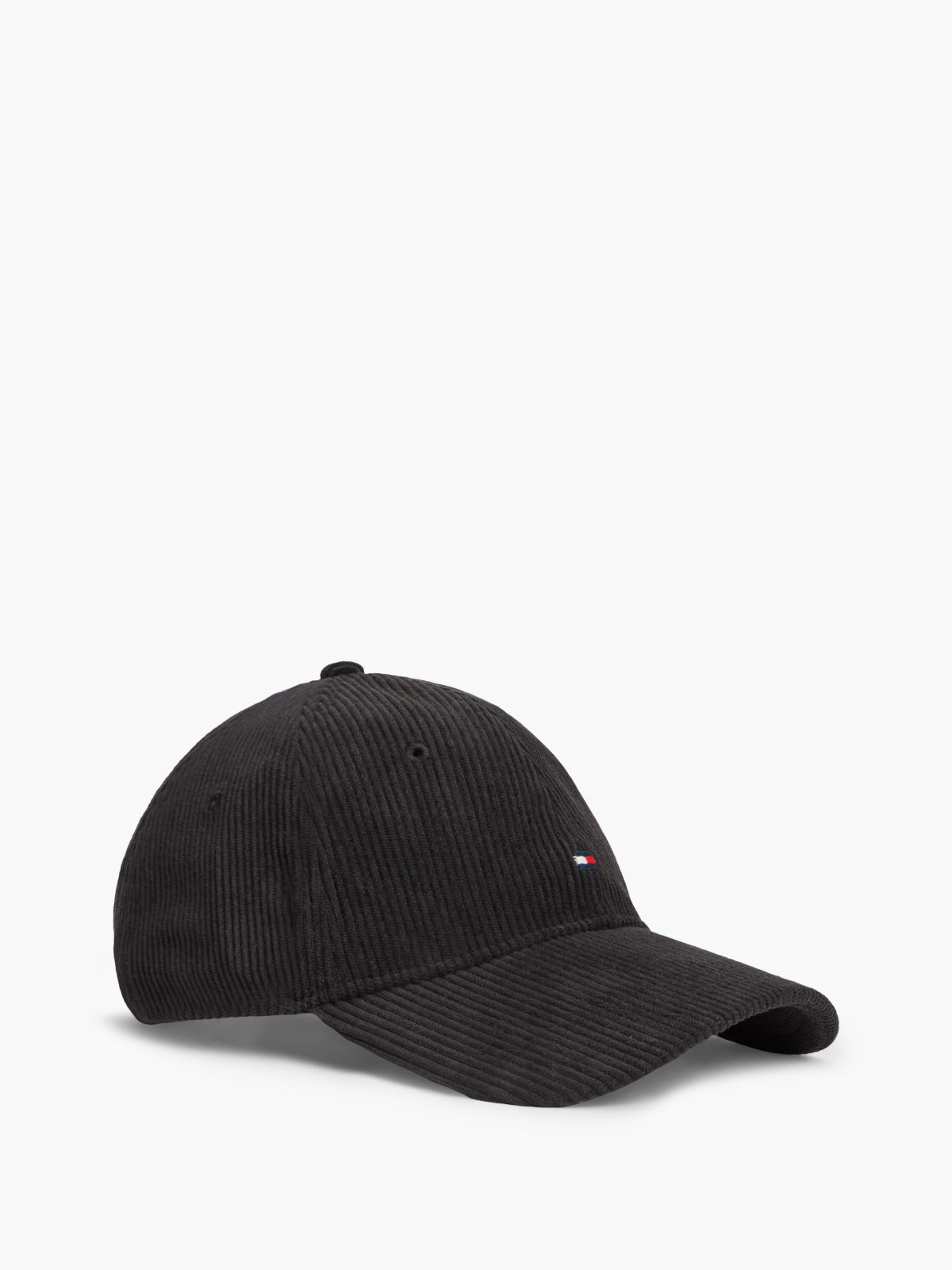 Hilfiger Flag Corduroy Baseball Cap — Black