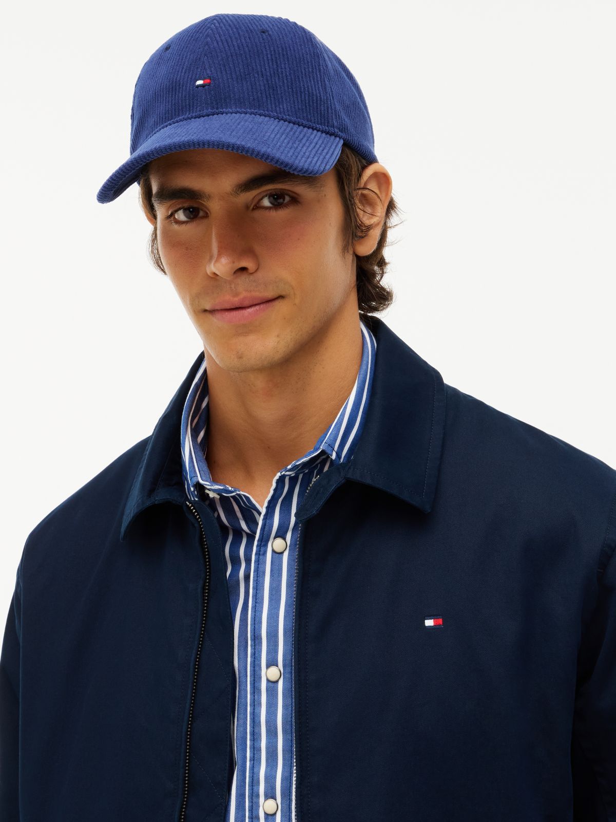 Hilfiger Flag Corduroy Baseball Cap — Blue