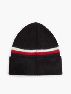 Wool Blend Global Stripe Beanie — Black 2