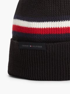 Wool Blend Global Stripe Beanie — Black 3