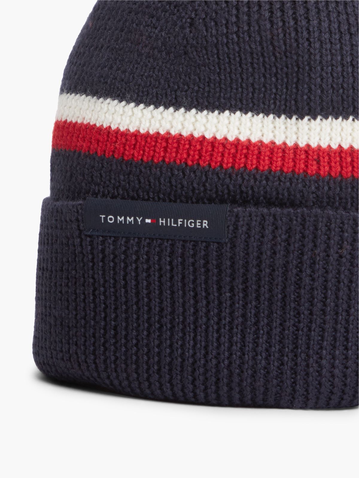 Wool Blend Global Stripe Beanie — Blue