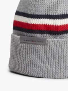 Wool Blend Global Stripe Beanie — Grey 3