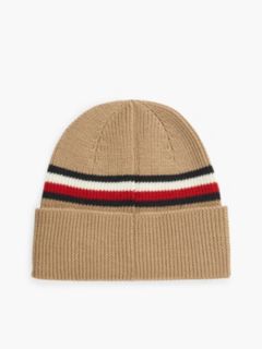 Wool Blend Global Stripe Beanie — Khaki 2
