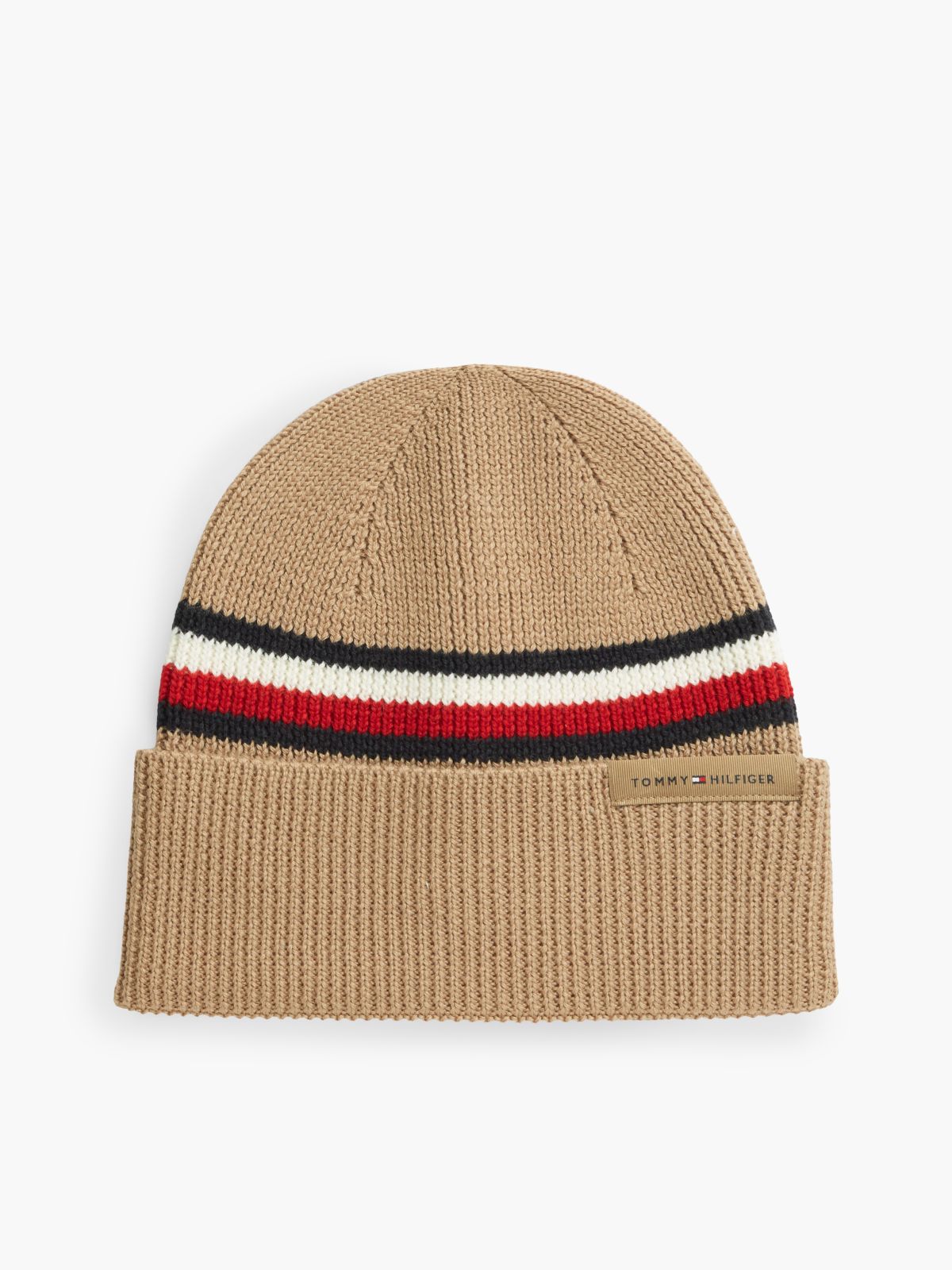 Wool Blend Global Stripe Beanie — Khaki