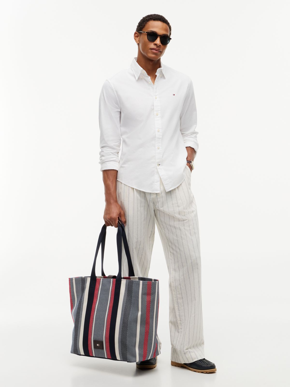 Logo Patch Jacquard Tote Bag — Multi