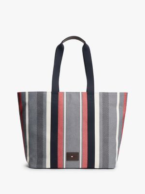 blue logo patch jacquard tote bag for men tommy hilfiger