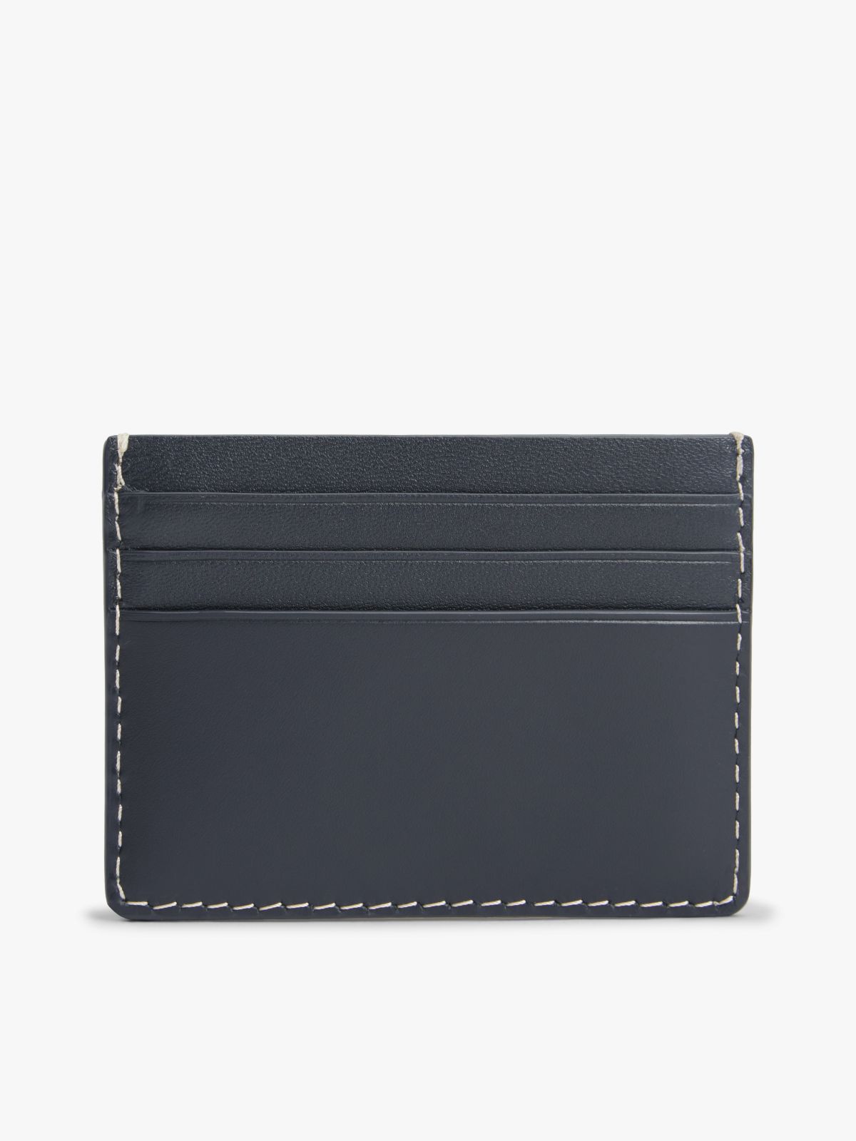 Embossed Flag Leather Credit Card Holder — Blue