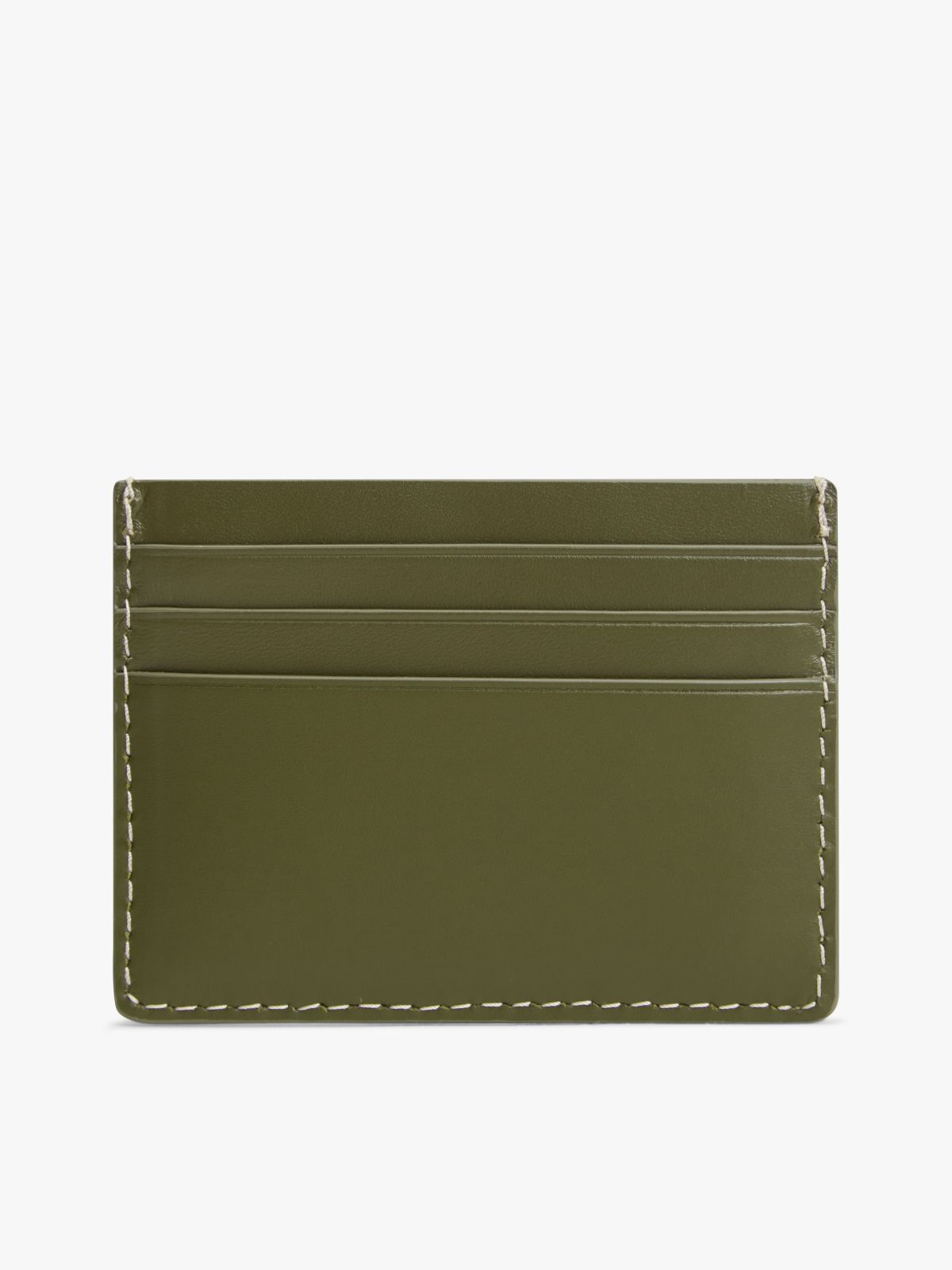Embossed Flag Leather Credit Card Holder — Green