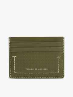 Embossed Flag Leather Credit Card Holder — Green 1