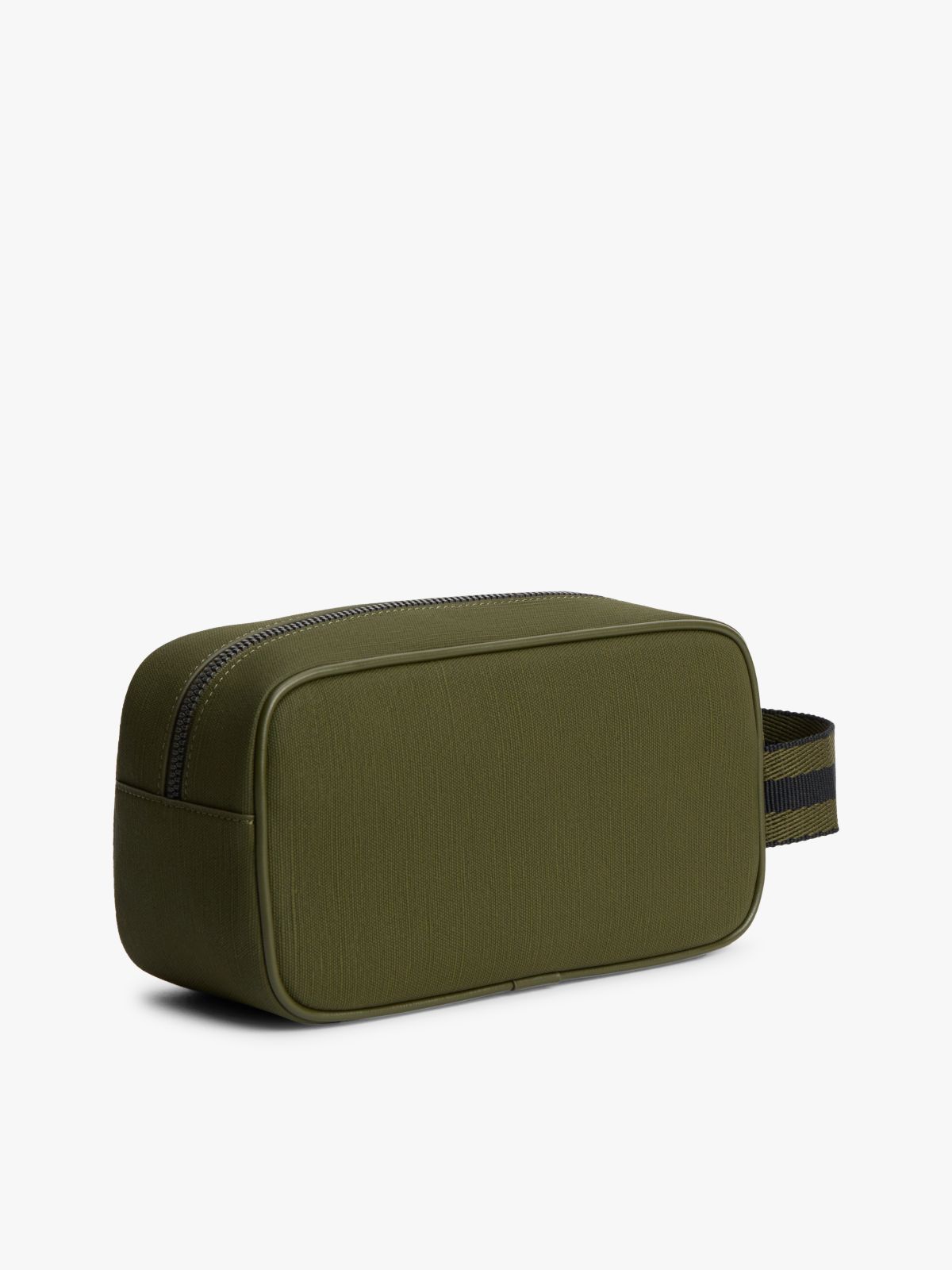 Textile Logo Patch Washbag — Green
