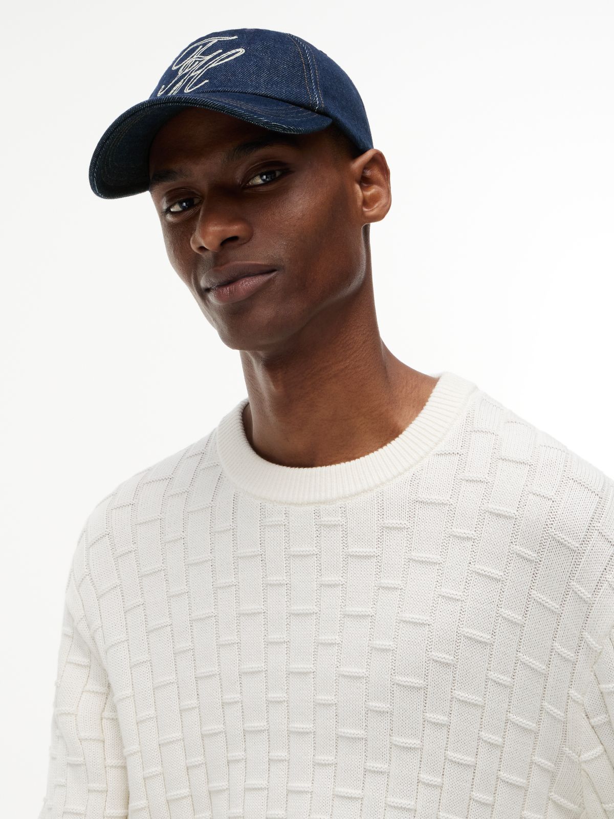 Logo Embroidery Denim Baseball Cap — Blue
