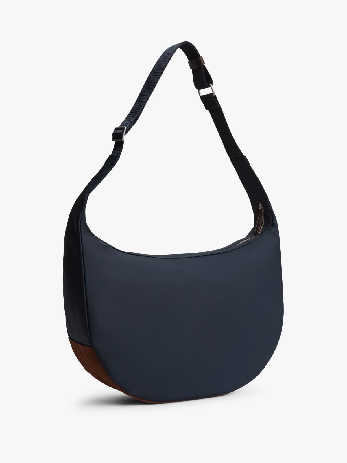 Heritage Logo Patch Slouch Crossbody Bag — Blue