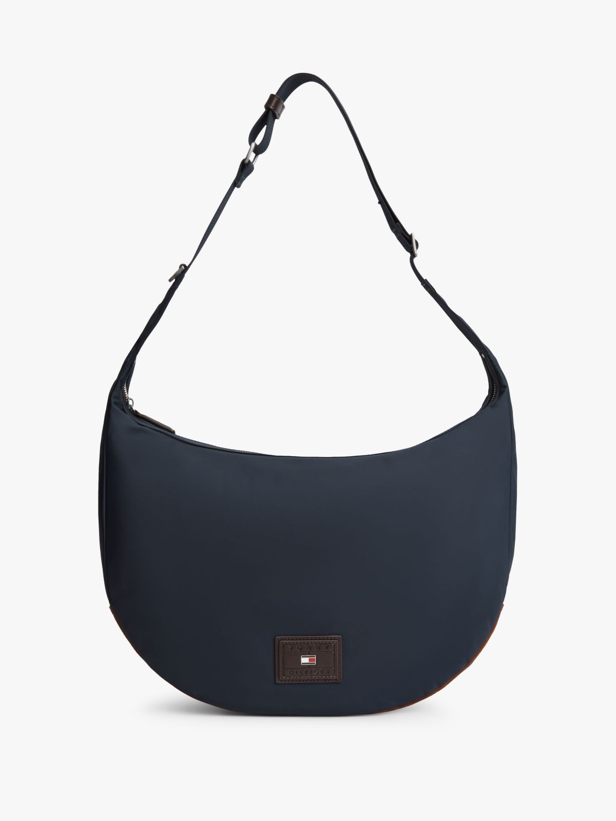 Heritage Logo Patch Slouch Crossbody Bag — Blue