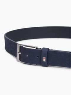 Suede Enamel Flag Rectangular Buckle Belt — Black 2