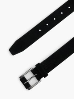 Suede Enamel Flag Rectangular Buckle Belt — Black 3