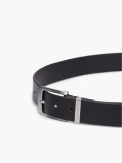 Denton Square Buckle Leather Belt — Black 2