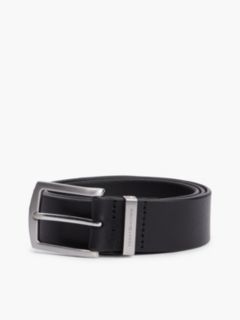 Denton Square Buckle Leather Belt — Black 5