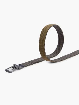 khaki reversible elastic webbing belt for men tommy hilfiger