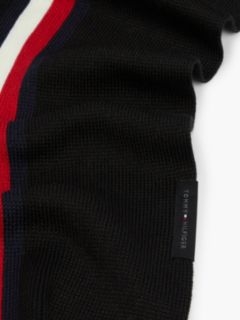 Global Stripe Wool Blend Scarf — Black 2