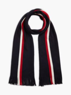 Global Stripe Wool Blend Scarf — Blue 1