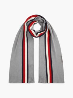 Global Stripe Wool Blend Scarf — Grey 1