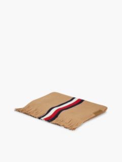 Global Stripe Wool Blend Scarf — Khaki 3
