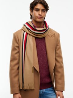 Global Stripe Wool Blend Scarf — Khaki 4