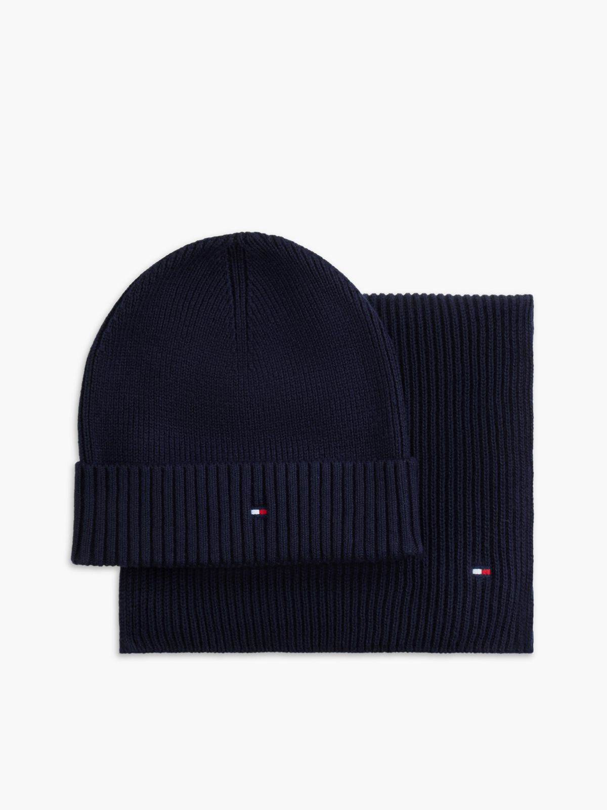 Hilfiger Flag Scarf And Beanie Gift Box — Blue
