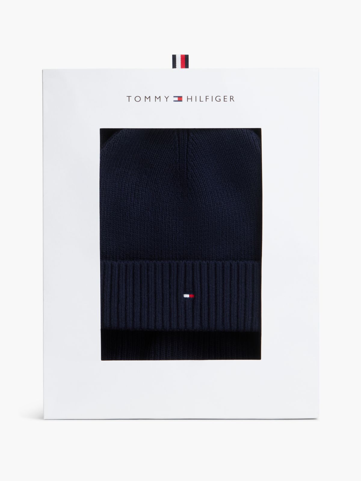 Hilfiger Flag Scarf And Beanie Gift Box — Blue