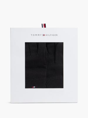 set regalo berretto e guanti hilfiger flag black da uomini tommy hilfiger