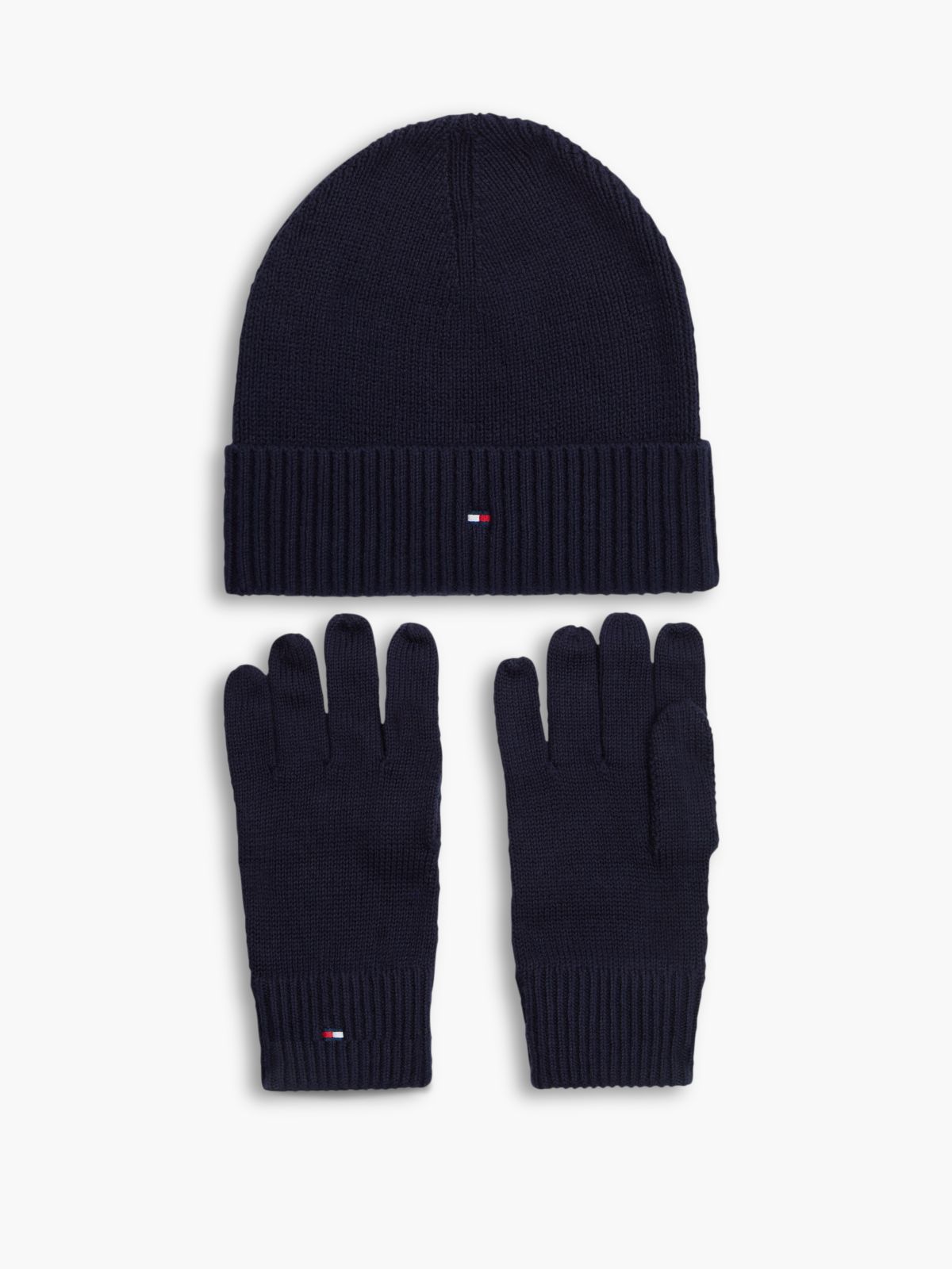 Hilfiger Flag Beanie And Gloves Gift Box — Blue