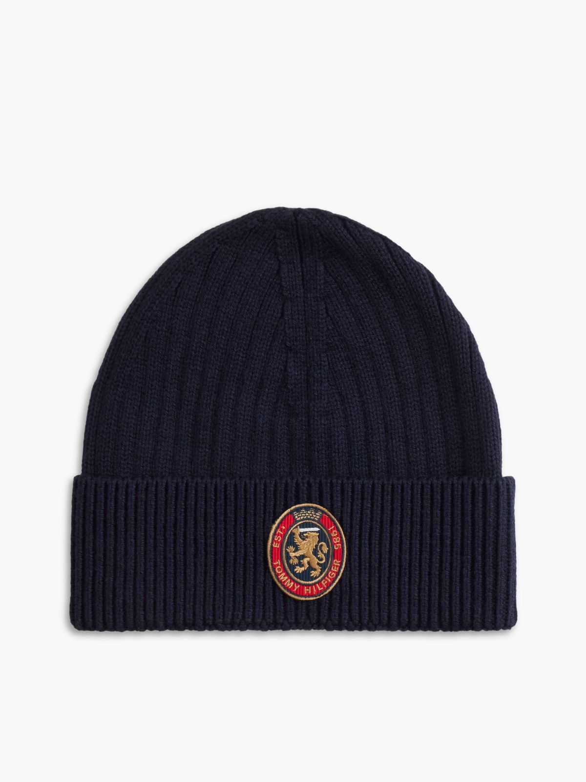 Crest Scarf And Beanie Gift Box With Wool — Blue